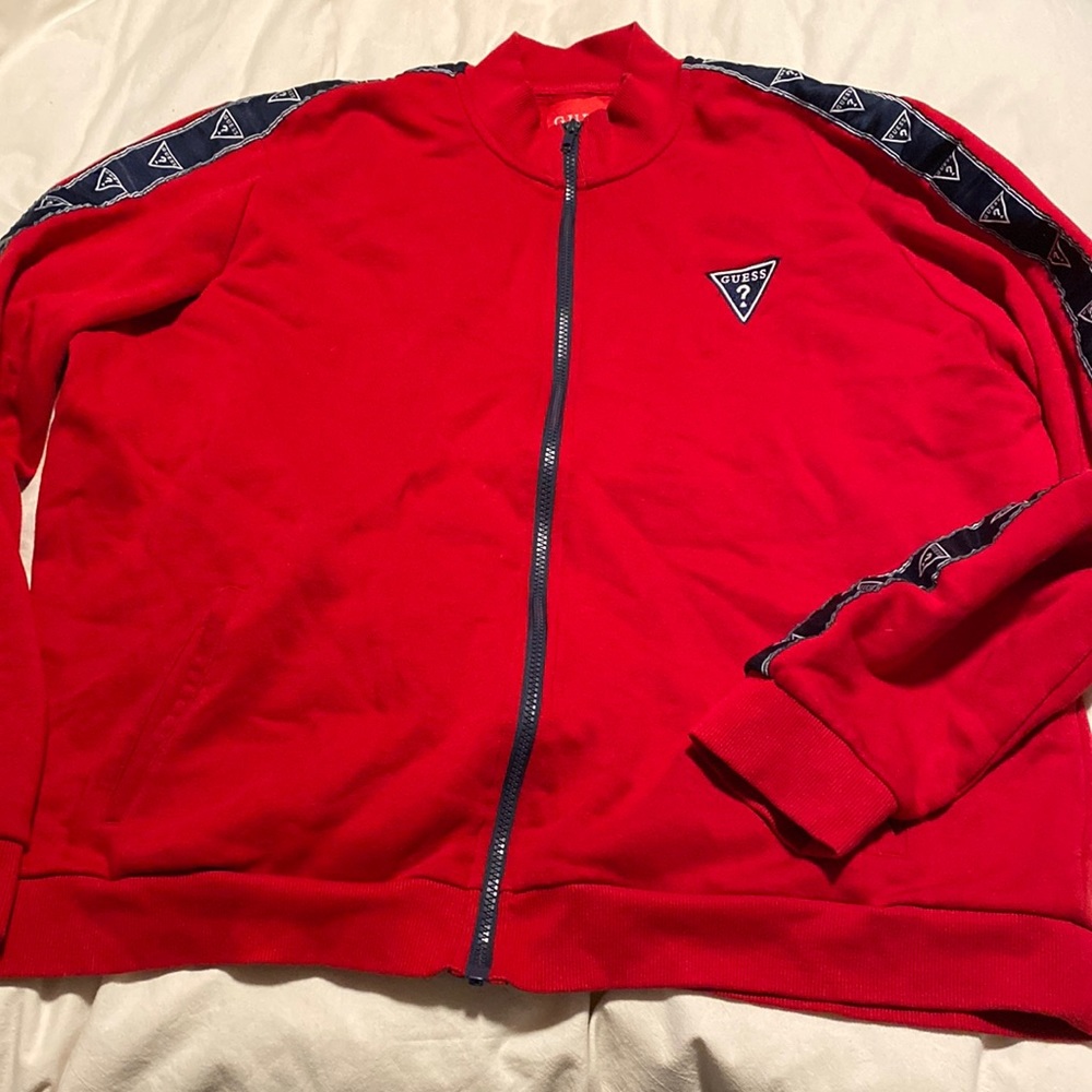 Guess Logotape Zip Up Sweater XXL